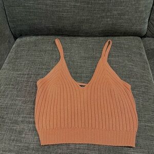 Rust woven crop top